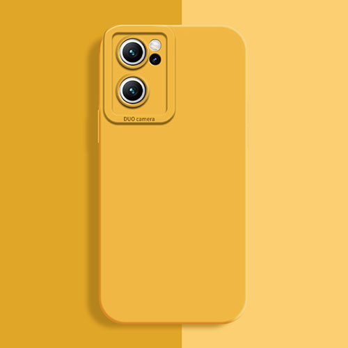 Ultra-thin Silicone Gel Soft Case 360 Degrees Cover S02 for Oppo Reno7 SE 5G Yellow