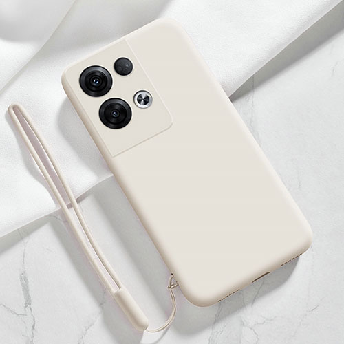 Ultra-thin Silicone Gel Soft Case 360 Degrees Cover S02 for Oppo Reno8 5G White