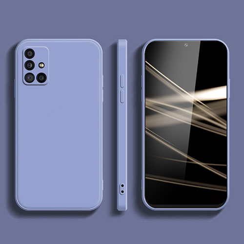 Ultra-thin Silicone Gel Soft Case 360 Degrees Cover S02 for Samsung Galaxy A51 4G Lavender Gray