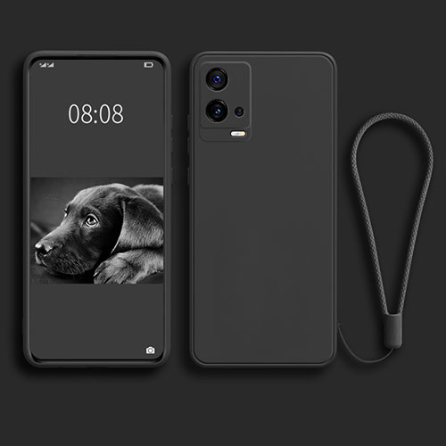 Ultra-thin Silicone Gel Soft Case 360 Degrees Cover S02 for Vivo iQOO 8 5G Black