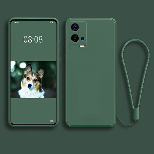 Ultra-thin Silicone Gel Soft Case 360 Degrees Cover S02 for Vivo iQOO 8 Pro 5G Green