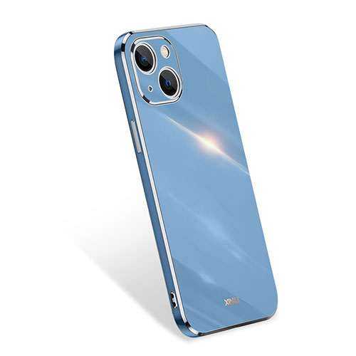 Ultra-thin Silicone Gel Soft Case 360 Degrees Cover S03 for Apple iPhone 14 Sky Blue