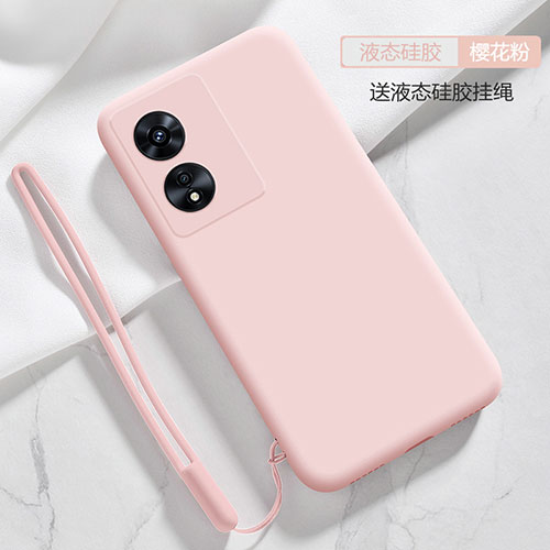 Ultra-thin Silicone Gel Soft Case 360 Degrees Cover S03 for Oppo A58 5G Pink