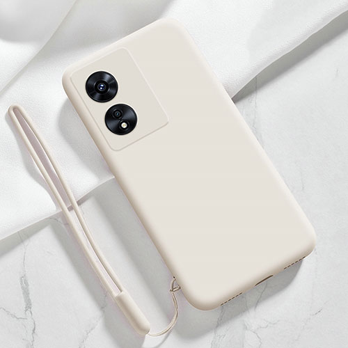 Ultra-thin Silicone Gel Soft Case 360 Degrees Cover S03 for Oppo A78 5G White