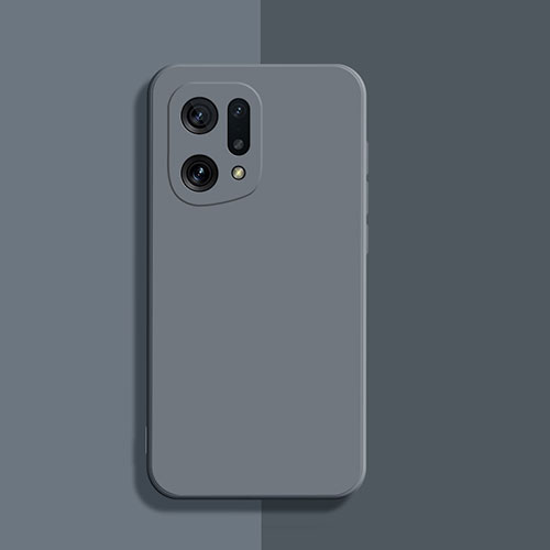 Ultra-thin Silicone Gel Soft Case 360 Degrees Cover S03 for Oppo Find X5 Pro 5G Gray