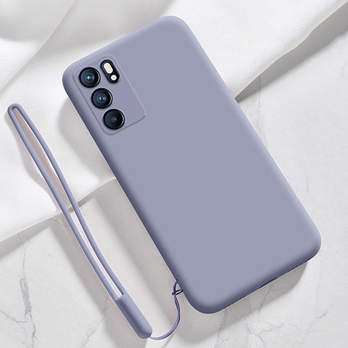 Ultra-thin Silicone Gel Soft Case 360 Degrees Cover S03 for Oppo Reno6 5G Lavender Gray