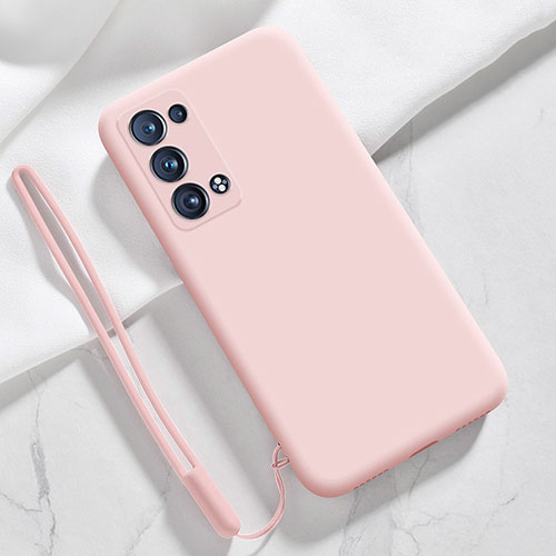 Ultra-thin Silicone Gel Soft Case 360 Degrees Cover S03 for Oppo Reno6 Pro 5G Pink