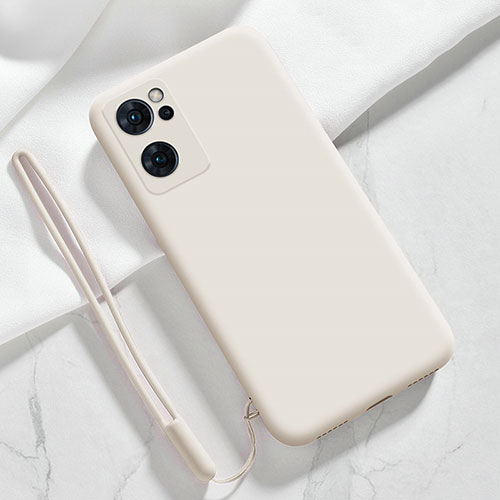 Ultra-thin Silicone Gel Soft Case 360 Degrees Cover S03 for Oppo Reno7 SE 5G White