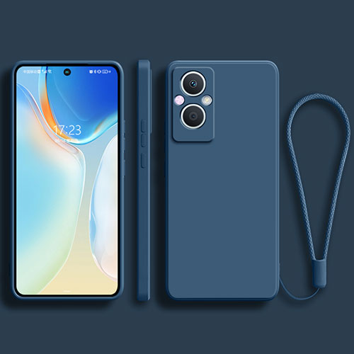 Ultra-thin Silicone Gel Soft Case 360 Degrees Cover S03 for Oppo Reno7 Z 5G Blue