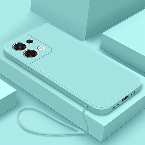 Ultra-thin Silicone Gel Soft Case 360 Degrees Cover S03 for Oppo Reno8 5G Cyan