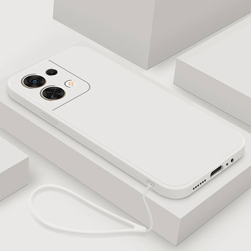 Ultra-thin Silicone Gel Soft Case 360 Degrees Cover S03 for Oppo Reno8 5G White