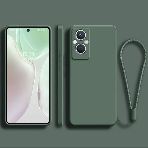 Ultra-thin Silicone Gel Soft Case 360 Degrees Cover S03 for Oppo Reno8 Lite 5G Midnight Green