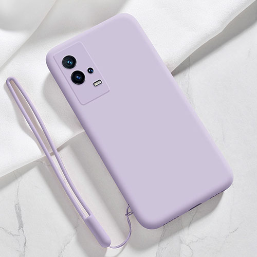 Ultra-thin Silicone Gel Soft Case 360 Degrees Cover S03 for Vivo iQOO 8 5G Clove Purple