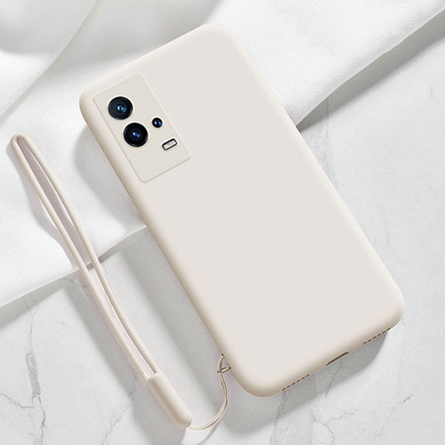 Ultra-thin Silicone Gel Soft Case 360 Degrees Cover S03 for Vivo iQOO 8 Pro 5G White