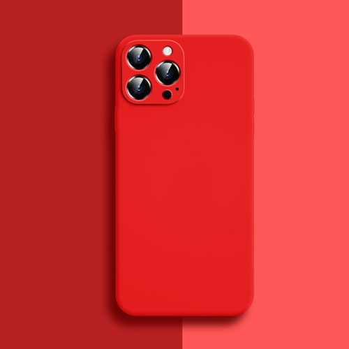 Ultra-thin Silicone Gel Soft Case 360 Degrees Cover S04 for Apple iPhone 14 Pro Red