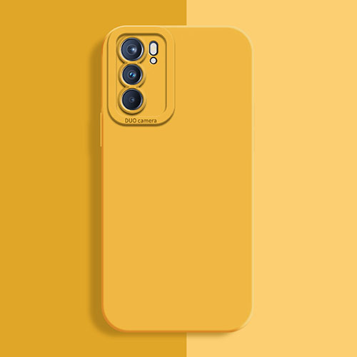Ultra-thin Silicone Gel Soft Case 360 Degrees Cover S04 for Oppo Reno6 Pro 5G India Yellow
