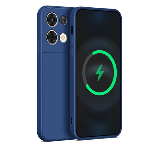 Ultra-thin Silicone Gel Soft Case 360 Degrees Cover S04 for Oppo Reno8 Pro 5G Blue