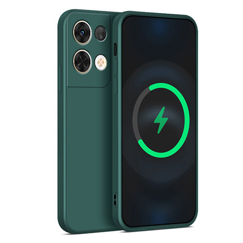 Ultra-thin Silicone Gel Soft Case 360 Degrees Cover S04 for Oppo Reno8 Pro+ Plus 5G Midnight Green
