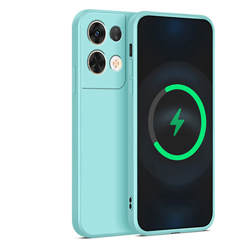 Ultra-thin Silicone Gel Soft Case 360 Degrees Cover S04 for Oppo Reno9 Pro 5G Cyan