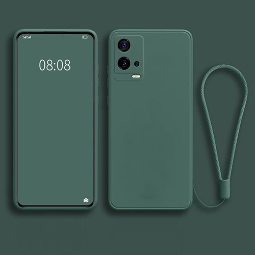 Ultra-thin Silicone Gel Soft Case 360 Degrees Cover S04 for Vivo iQOO 8 5G Green