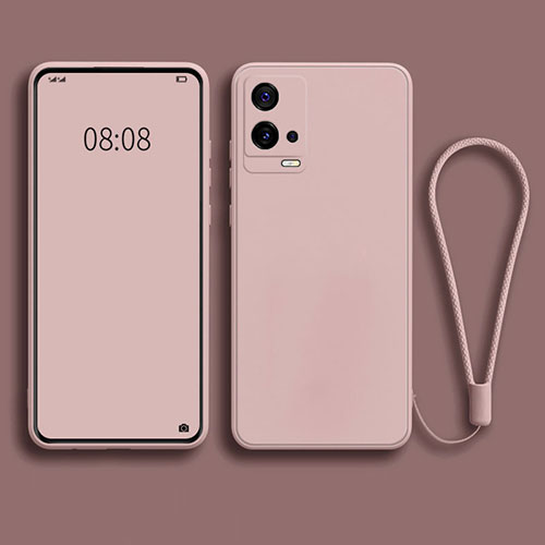 Ultra-thin Silicone Gel Soft Case 360 Degrees Cover S04 for Vivo iQOO 8 5G Pink