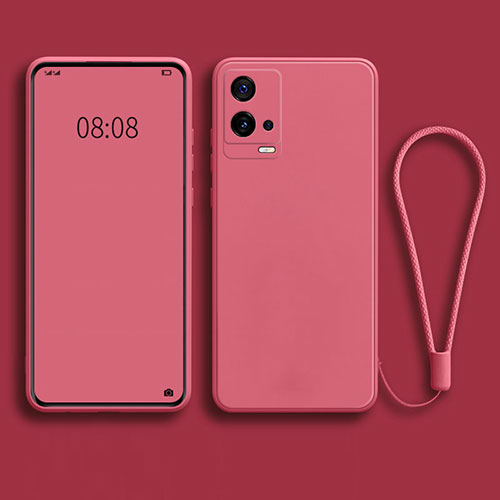 Ultra-thin Silicone Gel Soft Case 360 Degrees Cover S04 for Vivo iQOO 8 Pro 5G Red Wine