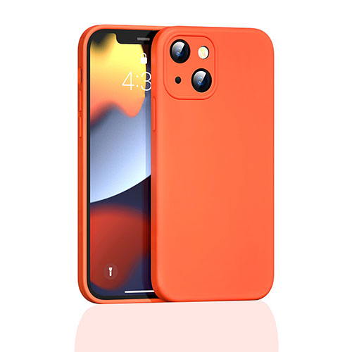 Ultra-thin Silicone Gel Soft Case 360 Degrees Cover S05 for Apple iPhone 14 Orange