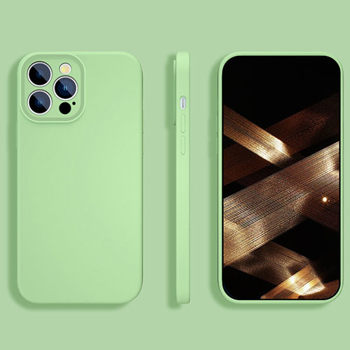 Ultra-thin Silicone Gel Soft Case 360 Degrees Cover S05 for Apple iPhone 14 Pro Green