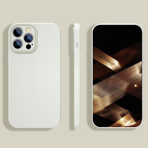 Ultra-thin Silicone Gel Soft Case 360 Degrees Cover S05 for Apple iPhone 14 Pro White