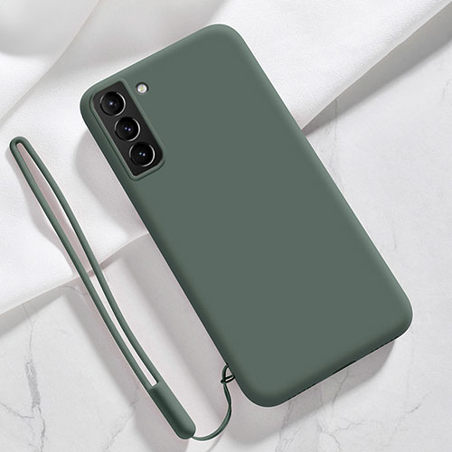 Ultra-thin Silicone Gel Soft Case 360 Degrees Cover S05 for Samsung Galaxy S21 Plus 5G Midnight Green