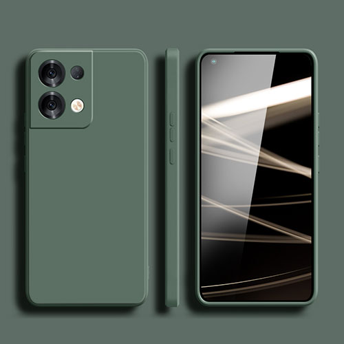Ultra-thin Silicone Gel Soft Case 360 Degrees Cover S06 for Oppo Reno8 5G Midnight Green