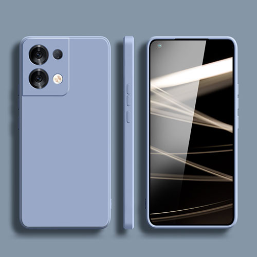 Ultra-thin Silicone Gel Soft Case 360 Degrees Cover S06 for Oppo Reno8 Pro 5G Lavender Gray