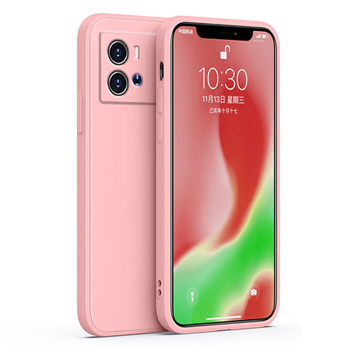 Ultra-thin Silicone Gel Soft Case 360 Degrees Cover S06 for Vivo iQOO 9 Pro 5G Pink