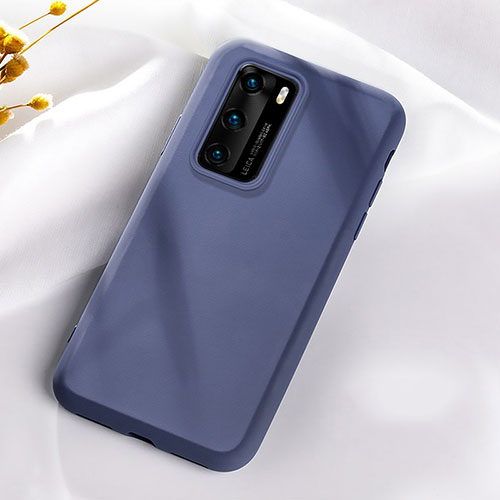 Ultra-thin Silicone Gel Soft Case 360 Degrees Cover S07 for Huawei P40 Blue