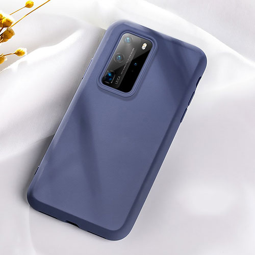 Ultra-thin Silicone Gel Soft Case 360 Degrees Cover S07 for Huawei P40 Pro Blue