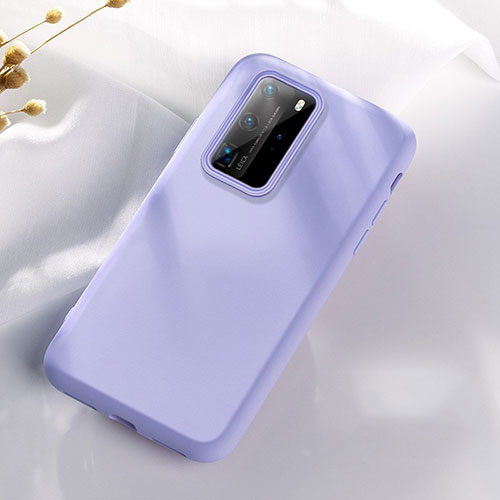 Ultra-thin Silicone Gel Soft Case 360 Degrees Cover S07 for Huawei P40 Pro Purple