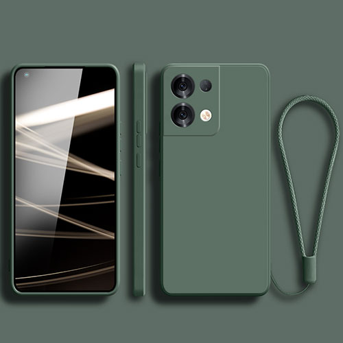 Ultra-thin Silicone Gel Soft Case 360 Degrees Cover S07 for Oppo Reno8 5G Midnight Green