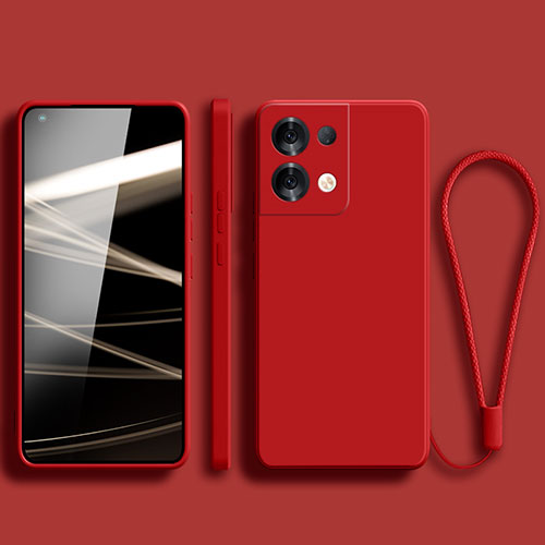 Ultra-thin Silicone Gel Soft Case 360 Degrees Cover S07 for Oppo Reno8 Pro 5G Red