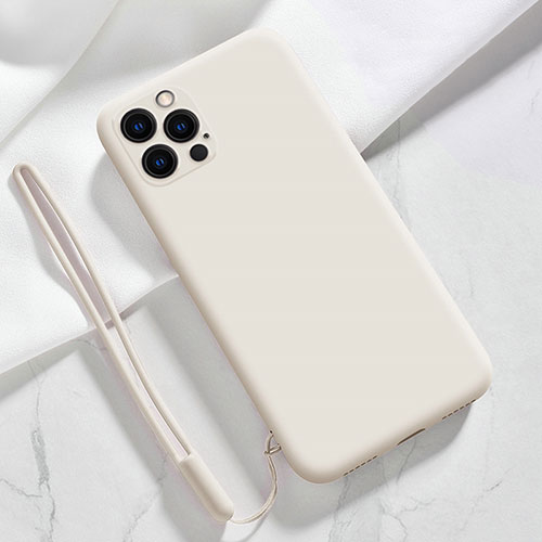 Ultra-thin Silicone Gel Soft Case 360 Degrees Cover S09 for Apple iPhone 14 Pro White