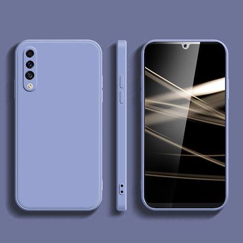 Ultra-thin Silicone Gel Soft Case 360 Degrees Cover YK1 for Samsung Galaxy A70S Lavender Gray