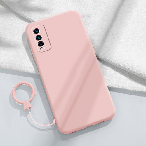 Ultra-thin Silicone Gel Soft Case 360 Degrees Cover YK1 for Vivo Y20 Pink
