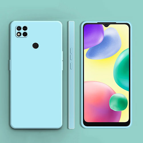 Ultra-thin Silicone Gel Soft Case 360 Degrees Cover YK1 for Xiaomi Redmi 9 India Mint Blue