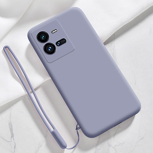 Ultra-thin Silicone Gel Soft Case 360 Degrees Cover YK3 for Vivo V25 5G Lavender Gray