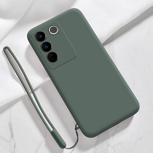Ultra-thin Silicone Gel Soft Case 360 Degrees Cover YK3 for Vivo V27 5G Midnight Green