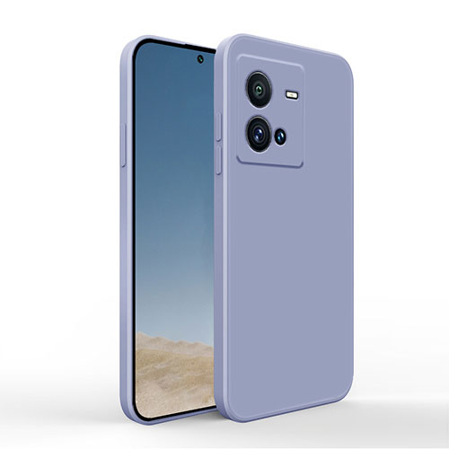 Ultra-thin Silicone Gel Soft Case 360 Degrees Cover YK4 for Vivo V25 5G Lavender Gray
