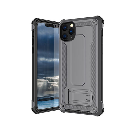Ultra-thin Silicone Gel Soft Case 360 Degrees Cover Z01 for Apple iPhone 11 Pro Max Gray