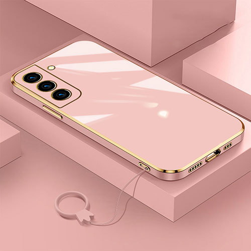 Ultra-thin Silicone Gel Soft Case Cover M01 for Samsung Galaxy S21 FE 5G Rose Gold