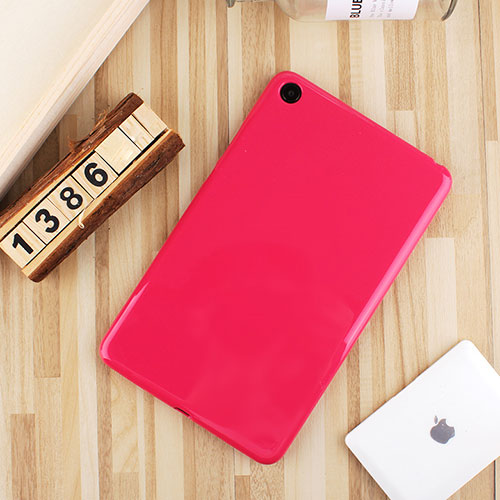 Ultra-thin Silicone Gel Soft Case Cover S01 for Xiaomi Mi Pad 4 Plus 10.1 Hot Pink