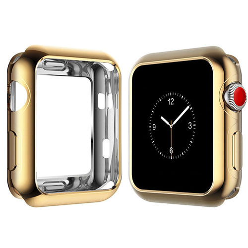 Ultra-thin Silicone Gel Soft Case Cover S02 for Apple iWatch 4 40mm Gold