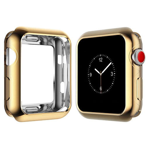 Ultra-thin Silicone Gel Soft Case Cover S02 for Apple iWatch 4 44mm Gold